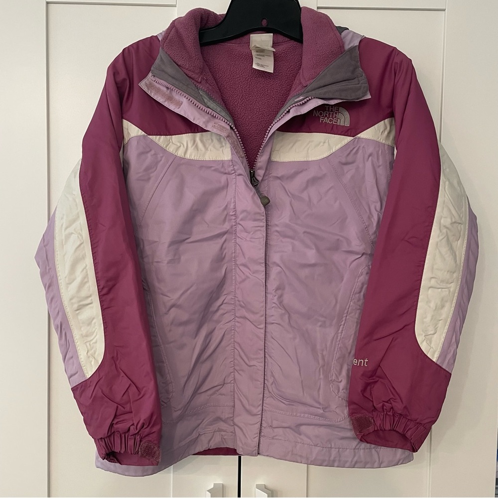 Girls The North Face HyVent Winter Coat Fleece lining Size M